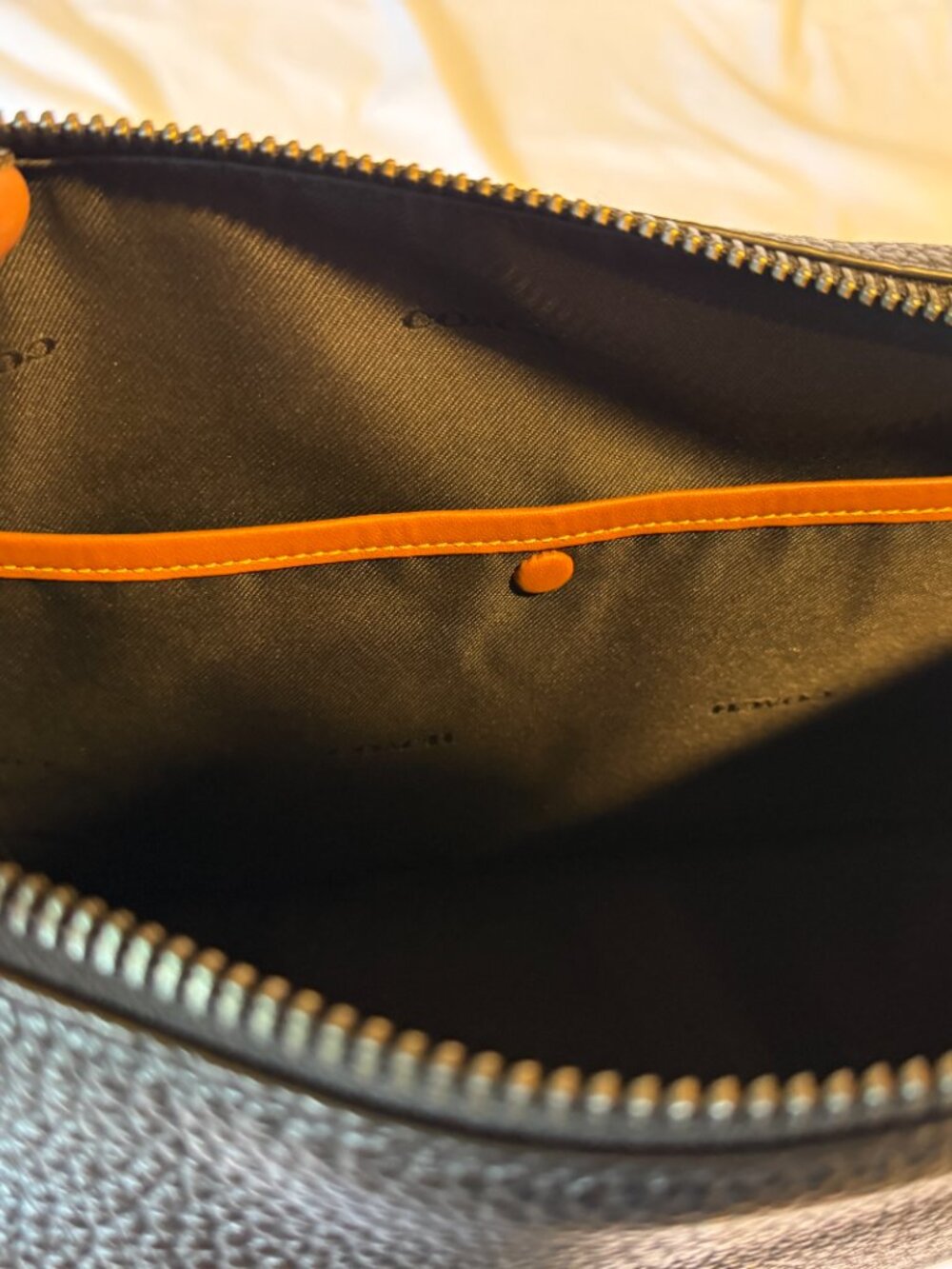 Coach Top Zip Messenger Bag - CBF03 in Black Pebbled Leather w/ Adjustable Strap - Picture 9 of 13